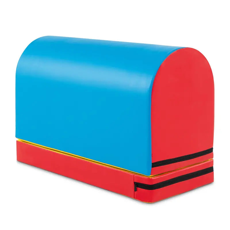 Mailbox-Style Tumbling Mat – Gymnastics Vaulting Box with Detachable Foam Mat & Carry Handle