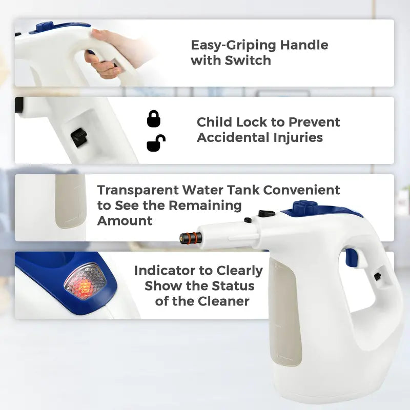 Versatile Handheld Steam Cleaner – Compact Deep-Cleaning Device for Floors, Upholstery & More
