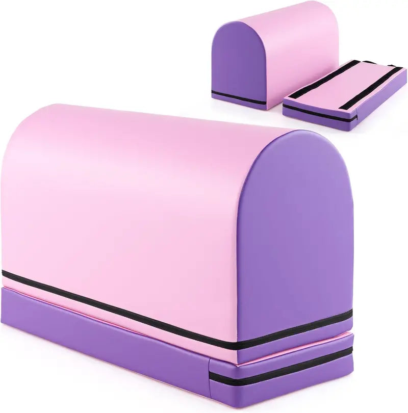 Mailbox-Style Tumbling Mat – Gymnastics Vaulting Box with Detachable Foam Mat & Carry Handle
