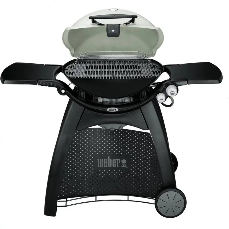 Weber Q 3200 Propane Grill – Portable Titanium-Finish Gas Grill with 3 Burners and Precision Cooking Control
