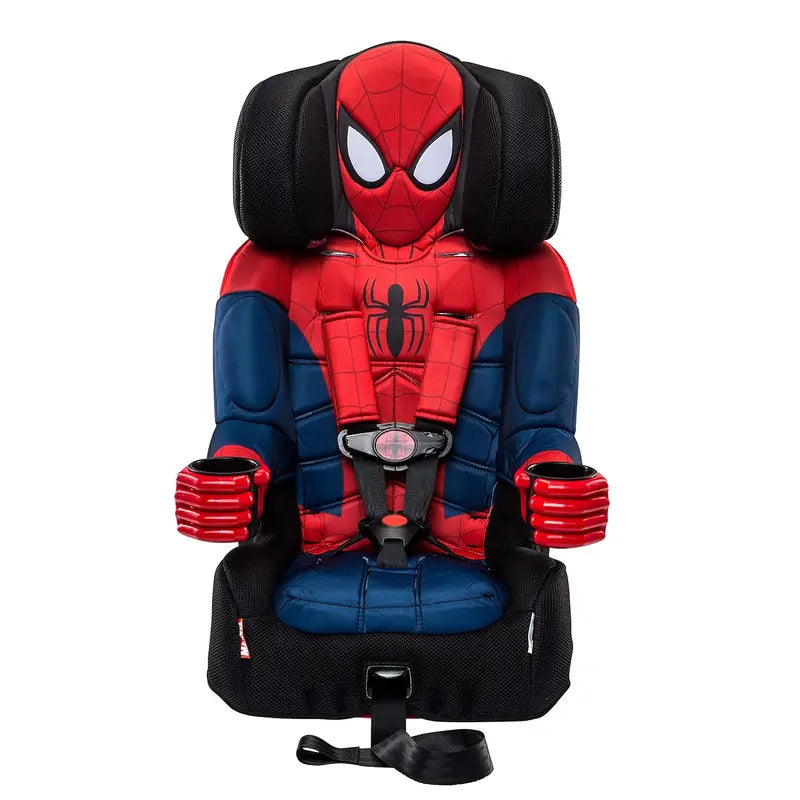 KidsEmbrace Marvel Spider-Man 2-in-1 Booster Car Seat, 5-Point LATCH Harness, 22-100 lbs, Adjustable Headrest, Cup Holders