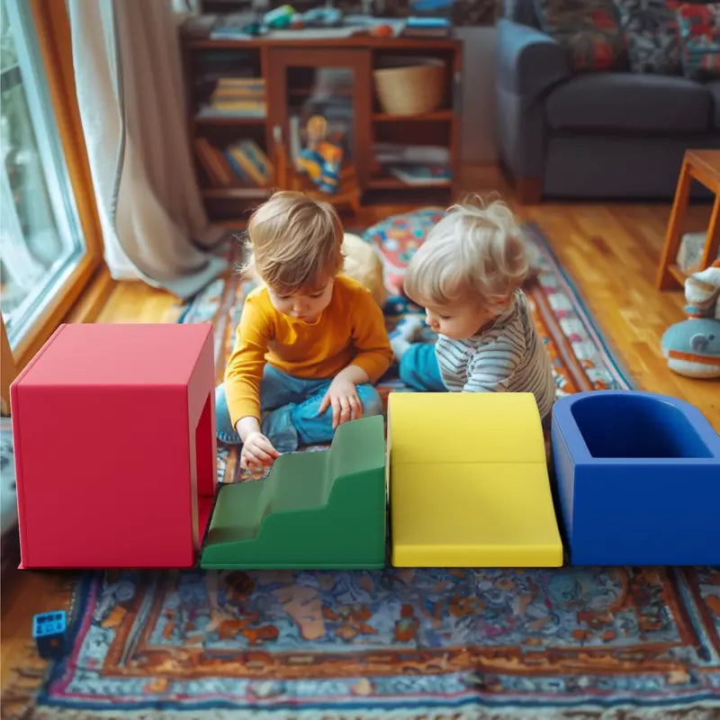 JMPU PU Leather Toddler Climbing Toys – Foam Blocks for Ages 1-3, Soft Indoor Playset, Waterproof & Safe