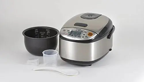 Zojirushi NS-TSC10 Micom Rice Cooker & Warmer – 3-Cup Capacity, Stainless Steel Black Finish