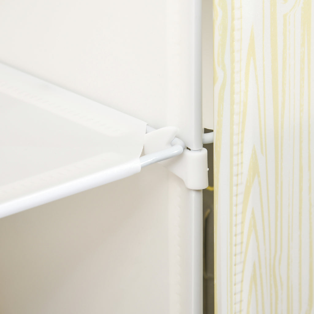 HOMCOM Modulares Platzsparendes Schuhregal, 12 Würfel aus PP-Kunststoff und Stahl, 125x32x125 cm