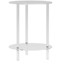 HOMCOM Niedriger Runder Tisch mit 2 Ebenen aus Acryl für den Innenbereich, Ø40x50 cm, Transparent