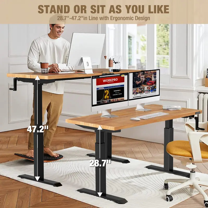 WORKPRO Adjustable Crank-Height Workbench – 47.2″ x 23.6″, 300-LB Load Capacity