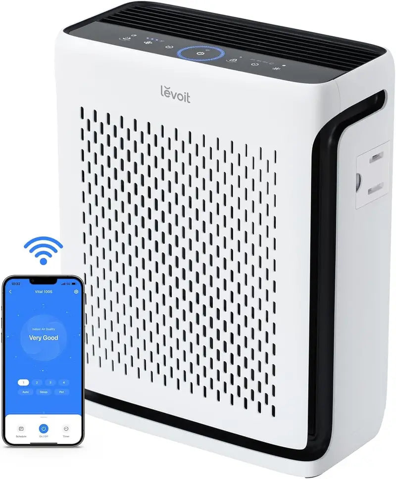 Large-Room Air Purifier – Real-Time Air Quality Monitor, Washable Pre-Filter, Pet-Safe Design