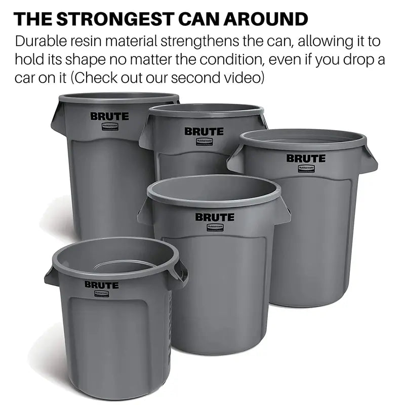 Yellow Heavy-Duty Trash Can Set – Pack of Six 32-Gallon Commercial-Grade Garbage Containers