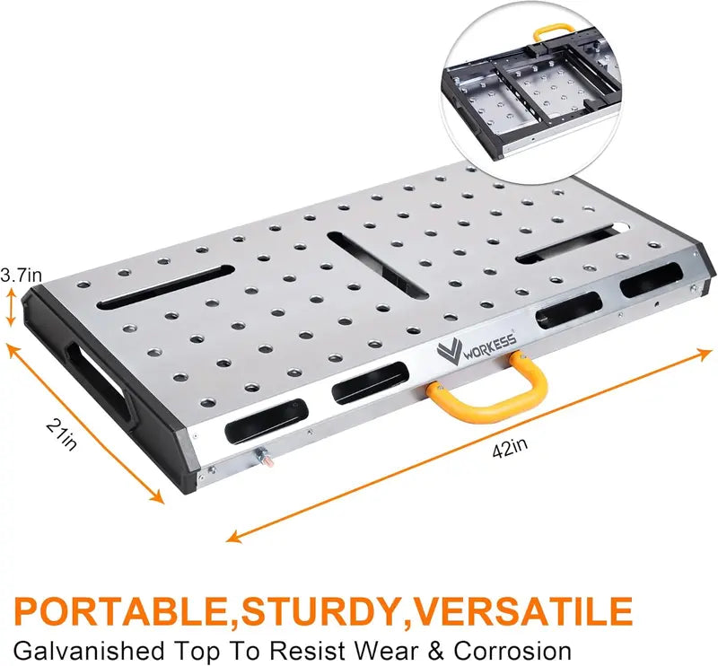 WORKESS Folding Welding Table – Heavy-Duty Adjustable Metal Workbench with 1000 lbs Load Capacity