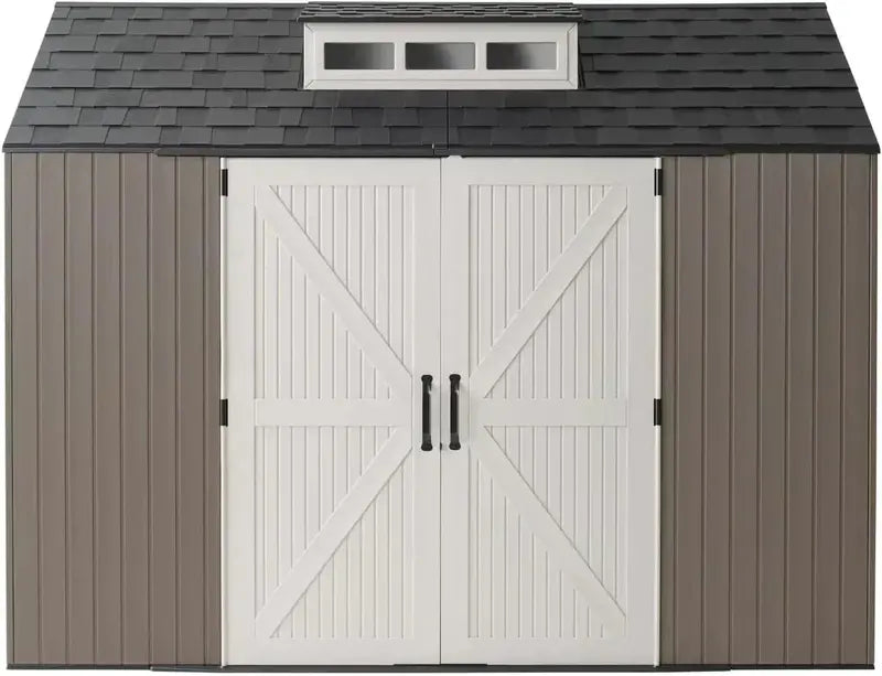 Rubbermaid Resin Outdoor Storage Shed with Floor – Weather-Resistant Gray Unit for Home Organization
