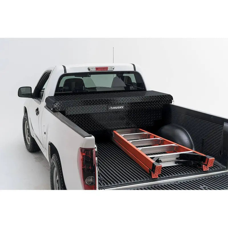 Low-Profile Matte Black Aluminum Truck Toolbox – 61.86 in. for Mid-Size Trucks