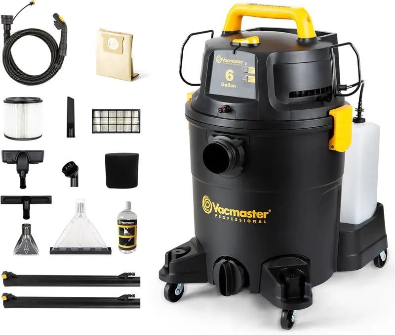 Vacmaster 3-in-1 Cleaning System – Wet/Dry Vacuum + Upholstery Shampooer for Deep Carpet & Fabric Care