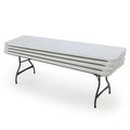 Lifetime Commercial-Grade Stacking Folding Tables – 4-Pack, 8-Foot White Tables (Model 80344)
