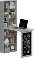Wall-Mounted Folding Writing Desk – Space-Saving Convertible Workstation with Storage