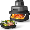 Rellytech Dual-Glass Air Fryer – 1500W, 4.2 qt Capacity with Stackable Containers