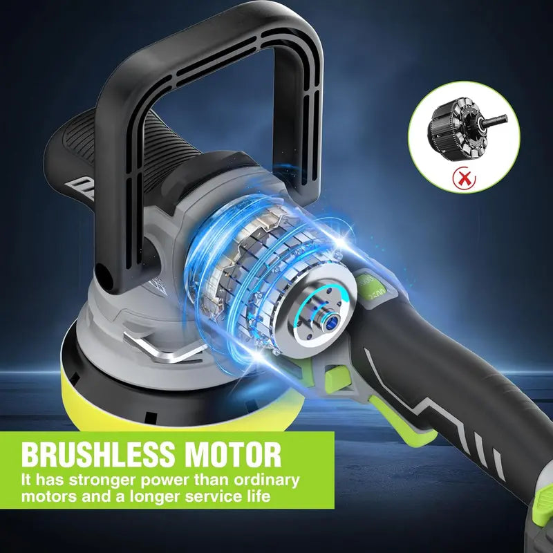 WORKPRO 20V Brushless Dual-Action Polisher – 4.0Ah Battery, 7-Speed, Up to 5000 RPM