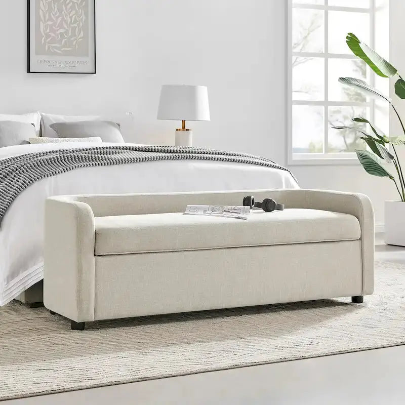 Wendy Upholstered Storage Bench – Compact Footstool with Hidden Compartment