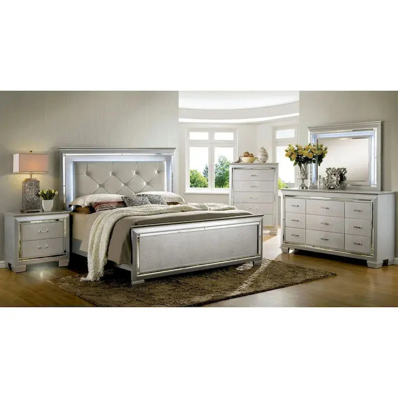 Ruff Crocodile 9-Drawer Wood Dresser and Matching Mirror Set by Furniture of America