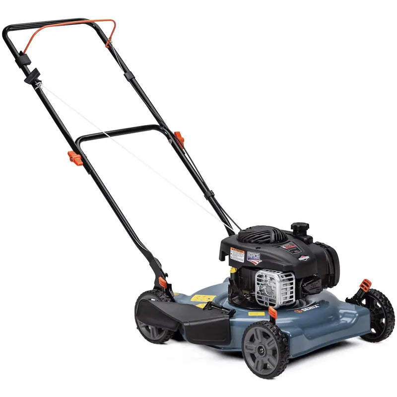 SENIX 20-Inch Gas Lawn Mower, 125 cc 4-Cycle Briggs & Stratton Engine, Push Lawnmower with Side Discharge, 5-Position Height Adjustment, LSPG-L3