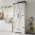 Rustic Farmhouse Pantry Cabinet with Wood Construction for Kitchen Storage