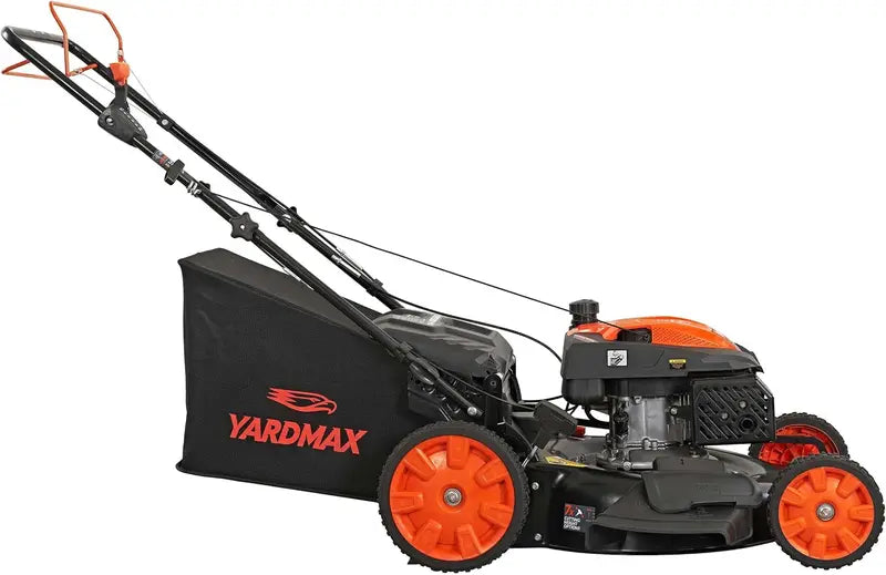 YARDMAX 22-Inch Gas Self-Propelled Lawn Mower – 201cc Engine, 6-Speed CVT, 3-in-1 Function
