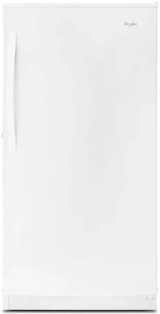 Whirlpool 16 Cu Ft Frost-Free Upright Freezer – White Model with Digital Controls and Energy-Efficient Operation