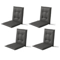 Outsunny 4er Set Sitzkissen 108 x 50 x 5 cm Stuhlkissen mit Bändern, Outdoor Indoor Sitzauflage Dunkelgrau