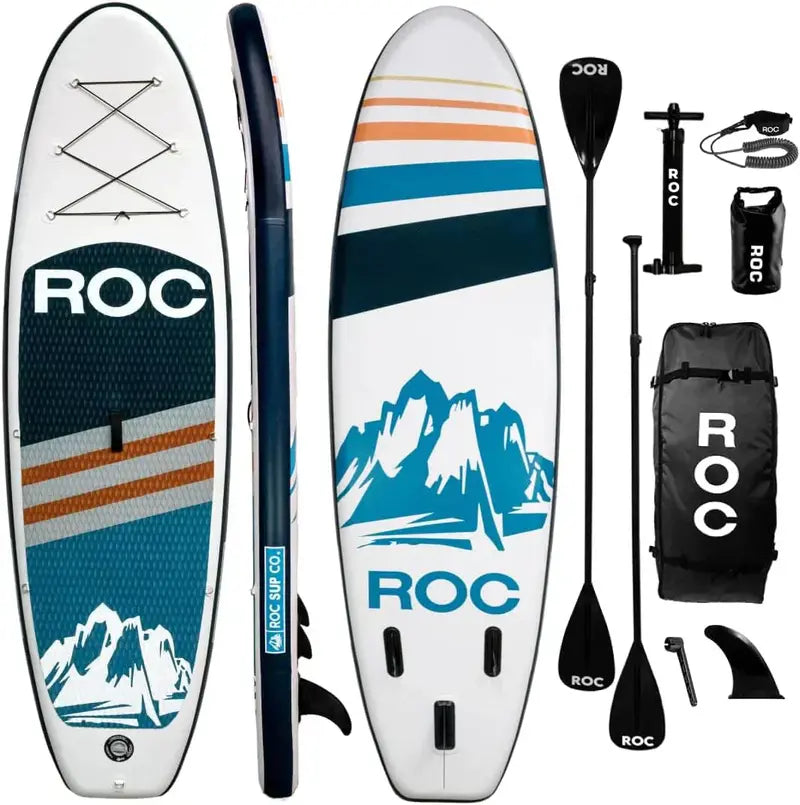 ROC Premium Inflatable SUP Board – Includes Pump, Paddle & Carry Bag