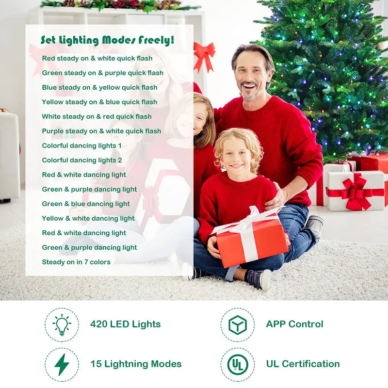 Smart 6-Foot Pre-Lit Christmas Tree with 420 App-Controlled LED Lights