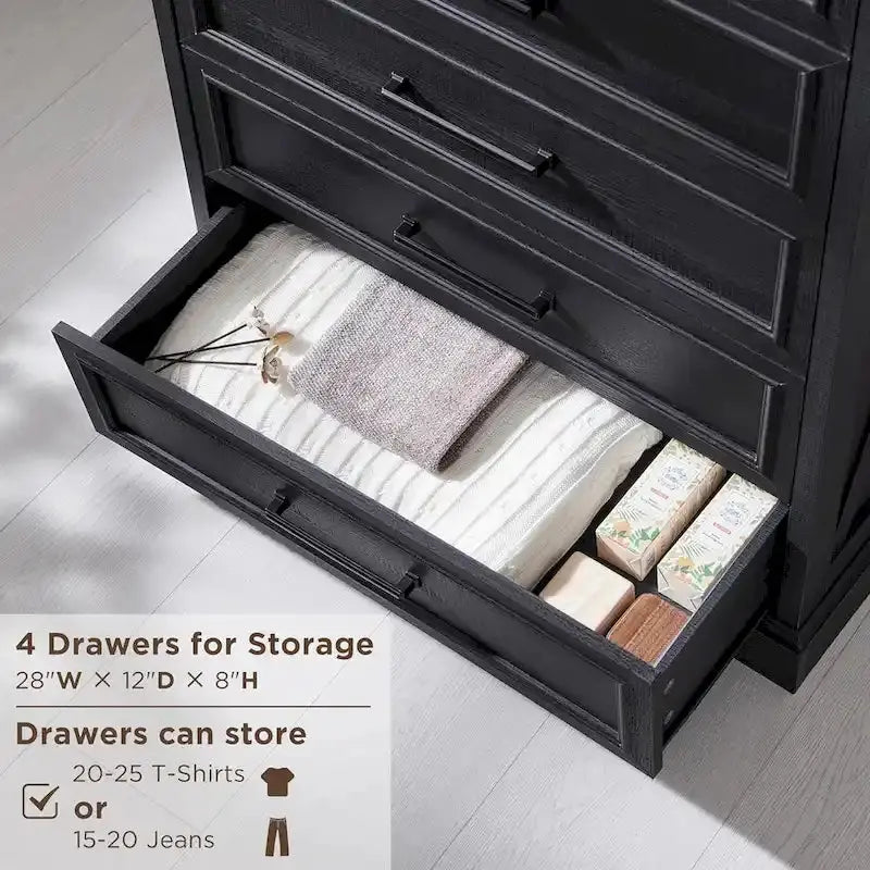 Rustic Farmhouse 6-Drawer Dresser – Solid Wood Chest of Drawers with Vintage Charm