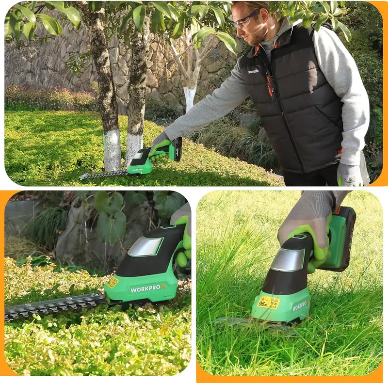 WORKPROX 20V 2-in-1 Cordless Grass Shear & Shrub Trimmer – Compact, Lightweight Landscape Tool