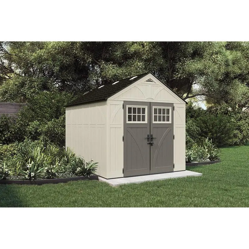 Vanilla Series Plastic Storage Shed – 8 ft. W × 10 ft. D, UV-Resistant Resin Construction