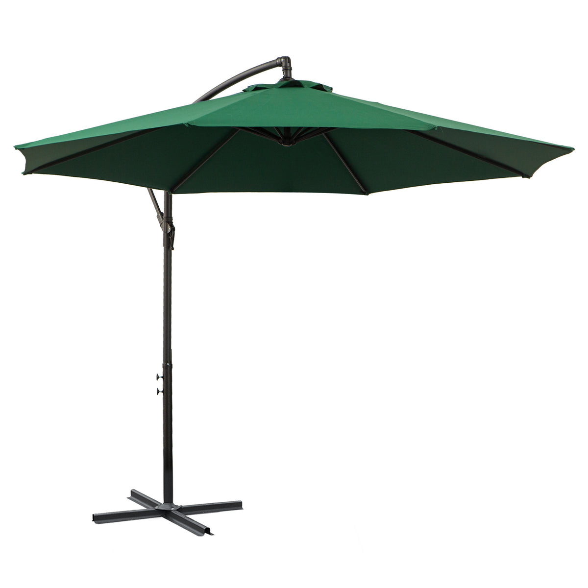Outsunny Sonnenschirm mit Handkurbel Wetterbeständig 3 m x 3 m x 2,5 m XXL Grün