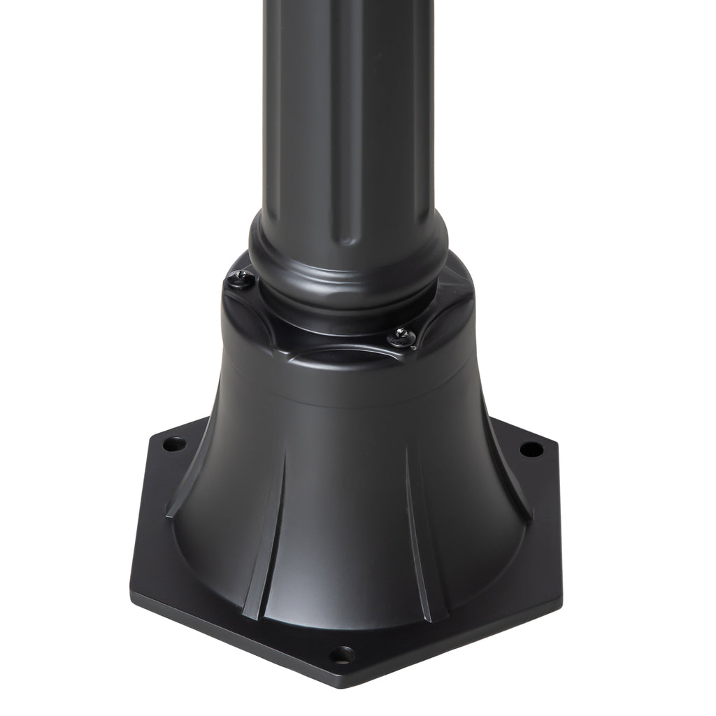 Outsunny Solar Gartenlaterne Laterne Gartenleuchte Wegleuchte mit 19 LED 130 Lumen 3000K Aluminium gehärtetes Glas Schwarz 22 x 22 x 194 cm