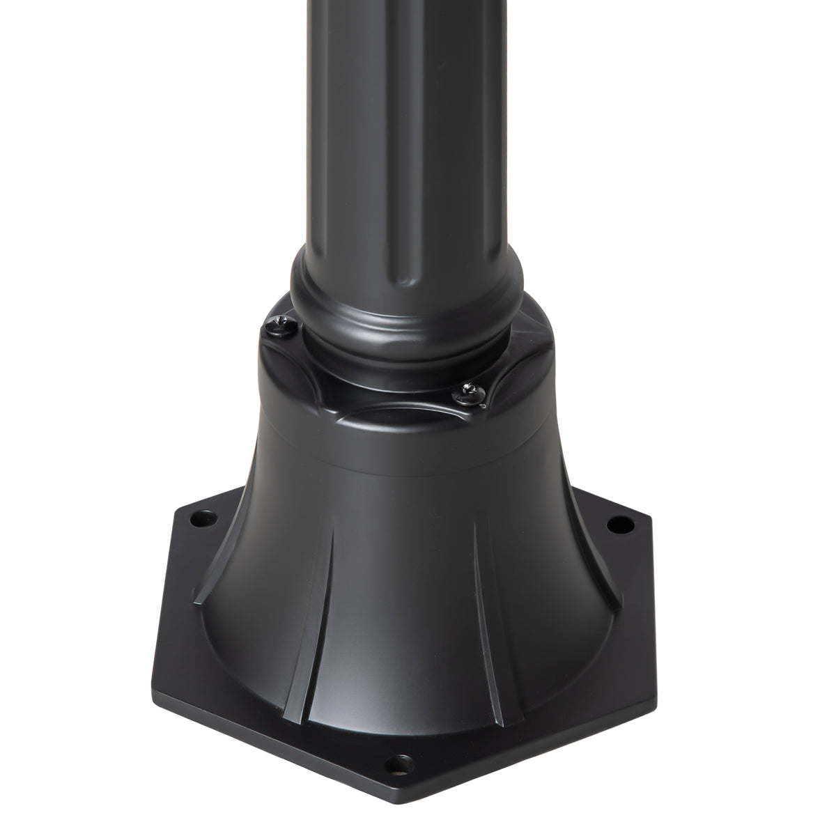 Outsunny Solar Gartenlaterne Laterne Gartenleuchte Wegleuchte mit 19 LED 130 Lumen 3000K Aluminium gehärtetes Glas Schwarz 22 x 22 x 194 cm