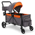 Jeep Sport All-Terrain Stroller Wagon – Delta Children Model with Canopy, Parent Organizer, Snack Tray, Cup Holders & Height-Adjustable Handlebar, Grey/Olive Green