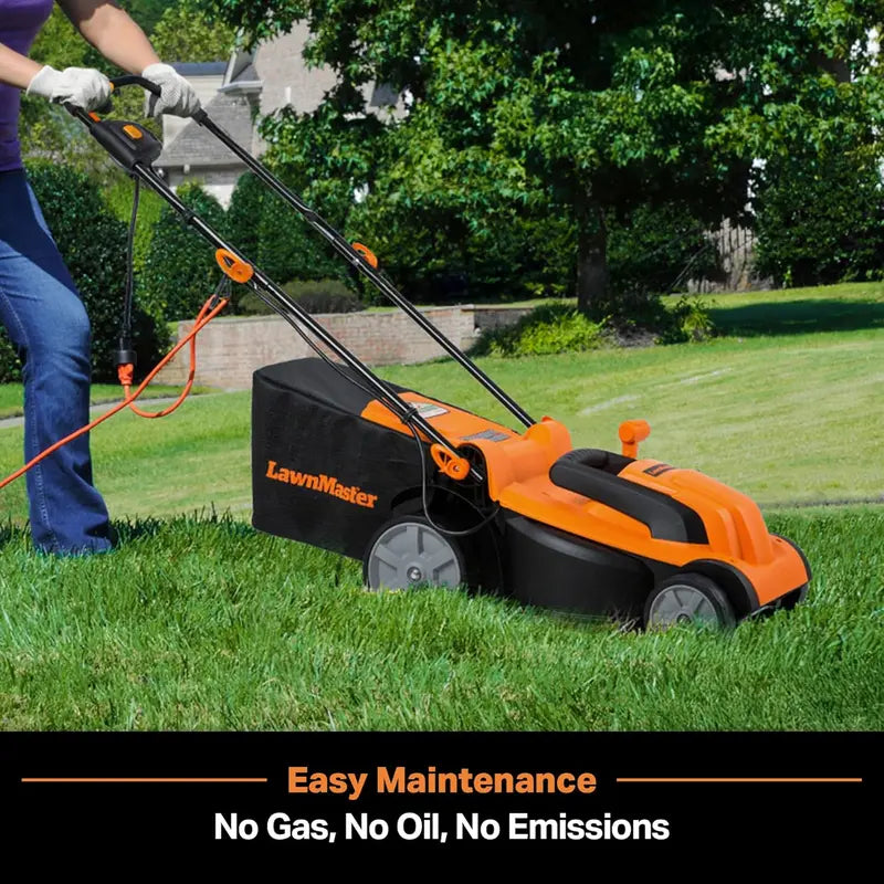 LawnMaster MEB1114K 15-Inch Corded Electric Lawn Mower – 11-Amp Motor for Small to Medium Yards