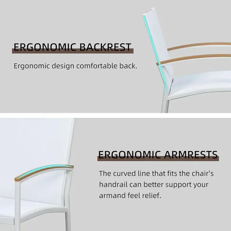 Shintenchi Textilene Bistro Set — 3-Piece Modern Outdoor Conversation Furniture
