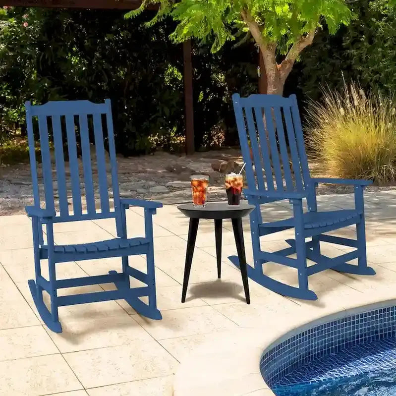 Vrakae 2-Pack All-Weather Rocking Patio Chairs – High-Back Ergonomic Design