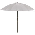 Outsunny Sonnenschirm runder Gartenschirm neigbar mit 18 Glasfaserstreben Kurbel Mast aus Metall Glasfaser Ø 2,5 m dichtes Polyester-Gewebe in Grau