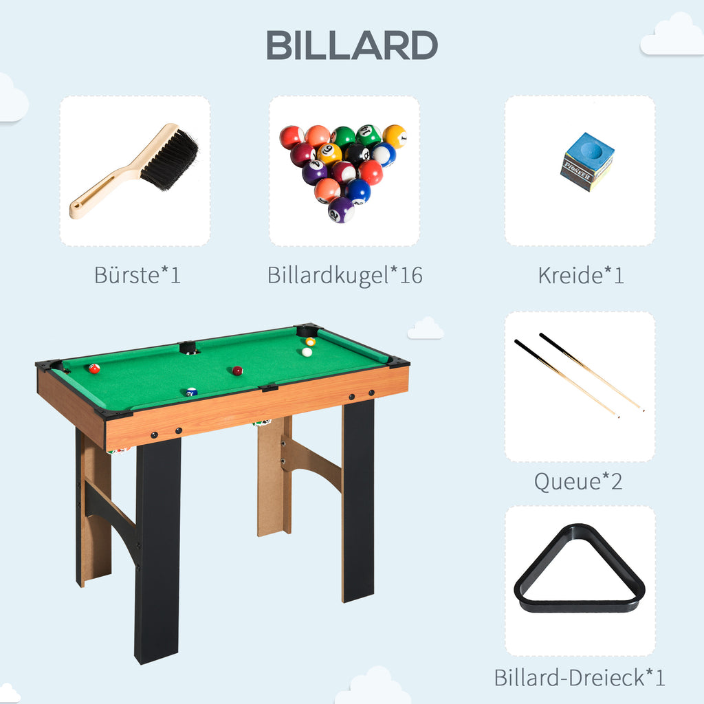 HOMCOM 2-in-1 Tischkicker, Multispieltisch 4 in 1, kompakt, inkl. Spielaccessoires, 92 x 78 x 80 cm