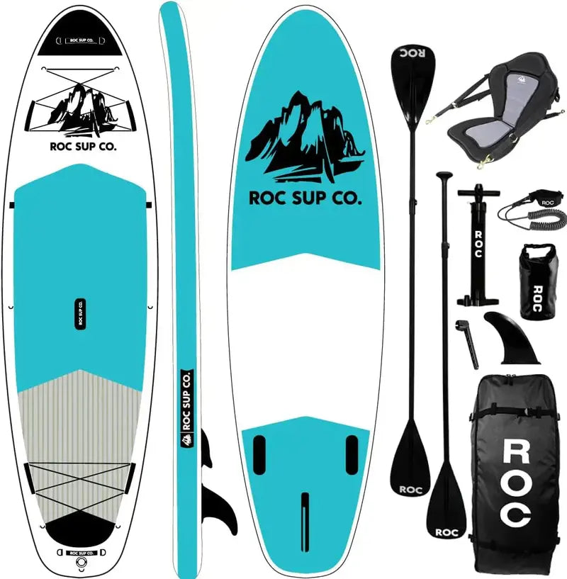 ROC Premium Inflatable SUP Board – Includes Pump, Paddle & Carry Bag