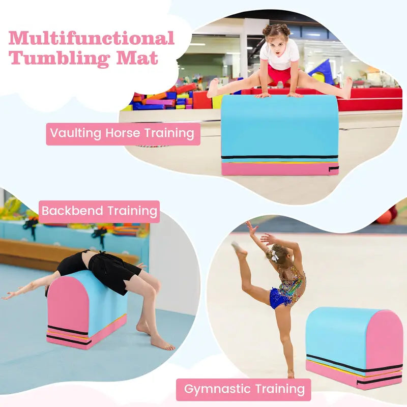 Mailbox-Style Tumbling Mat – Gymnastics Vaulting Box with Detachable Foam Mat & Carry Handle
