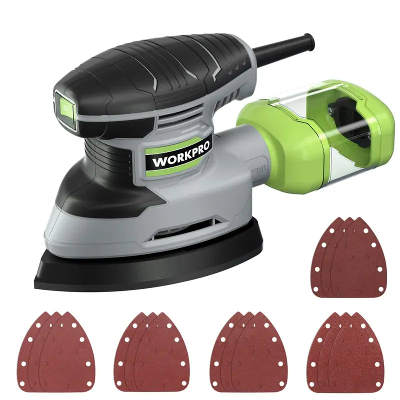WORKPRO 1.6-Amp Compact Detail Sander – 13,000 OPM with Integrated Dust Collection