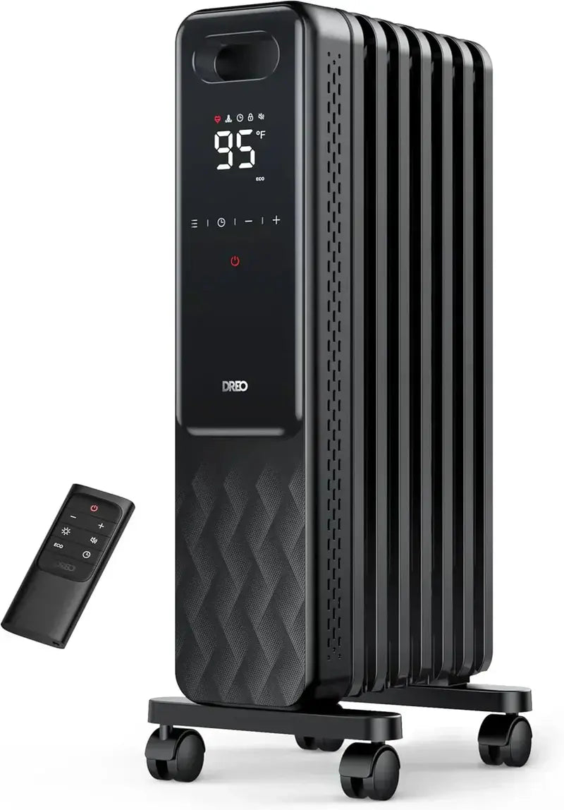 Safety-First Indoor Electric Radiant Heater with Digital Thermostat, Overheat & Tip-Over Protection