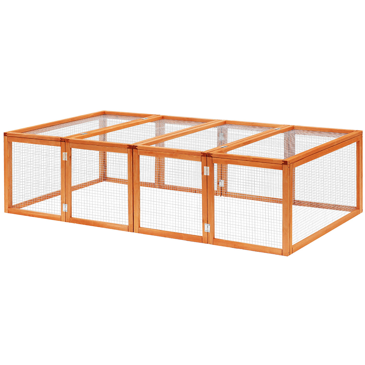 PawHut Kleintierstall Kleintiergehege, Freigehege Kleintierkäfig mit Tür, Meerschweinchenstall,  Freilaufgehege, Kleintierhaus aus Tannenholz, Natur 181 x 100 x 48 cm