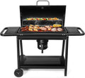 Realcook Barrel-Style Charcoal Grill with Integrated Offset Smoker