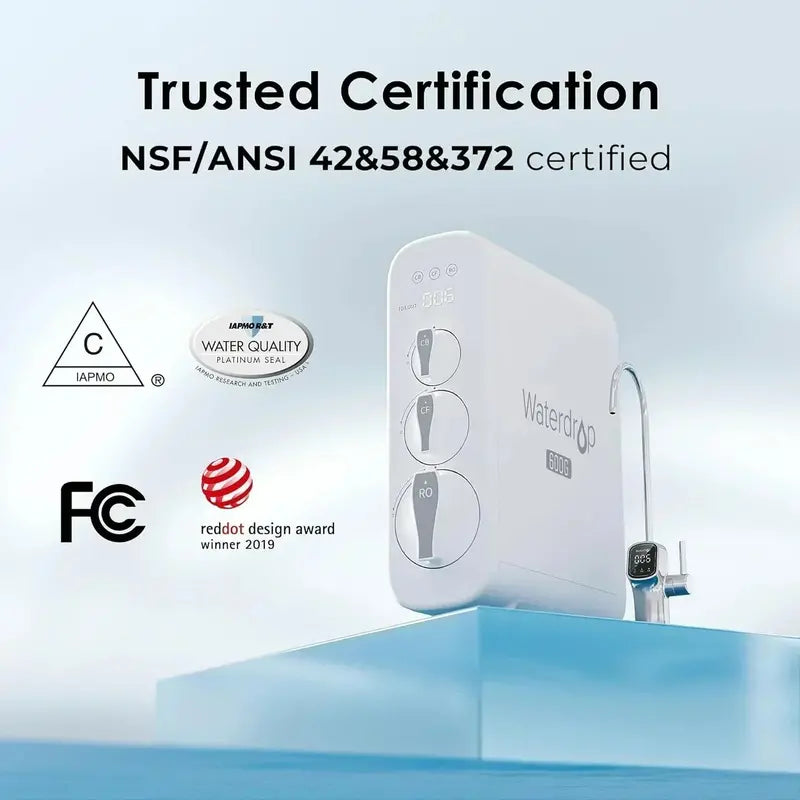 Waterdrop G3P600 Smart RO System with LED-Enabled Intelligent Faucet