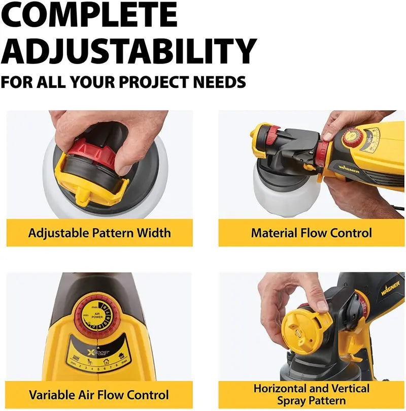 Wagner FLEXiO 590 Handheld HVLP Paint Sprayer with X-Boost, Two Nozzles for Versatile Projects
