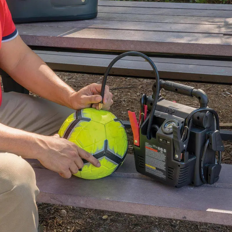 VECTOR Car Jump Starter 800A with 120 PSI Compressor & USB Ports